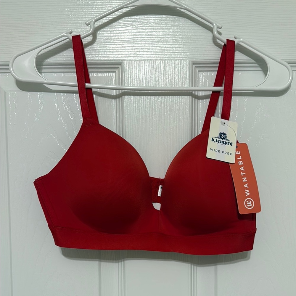 Red Wire-Free Bra
